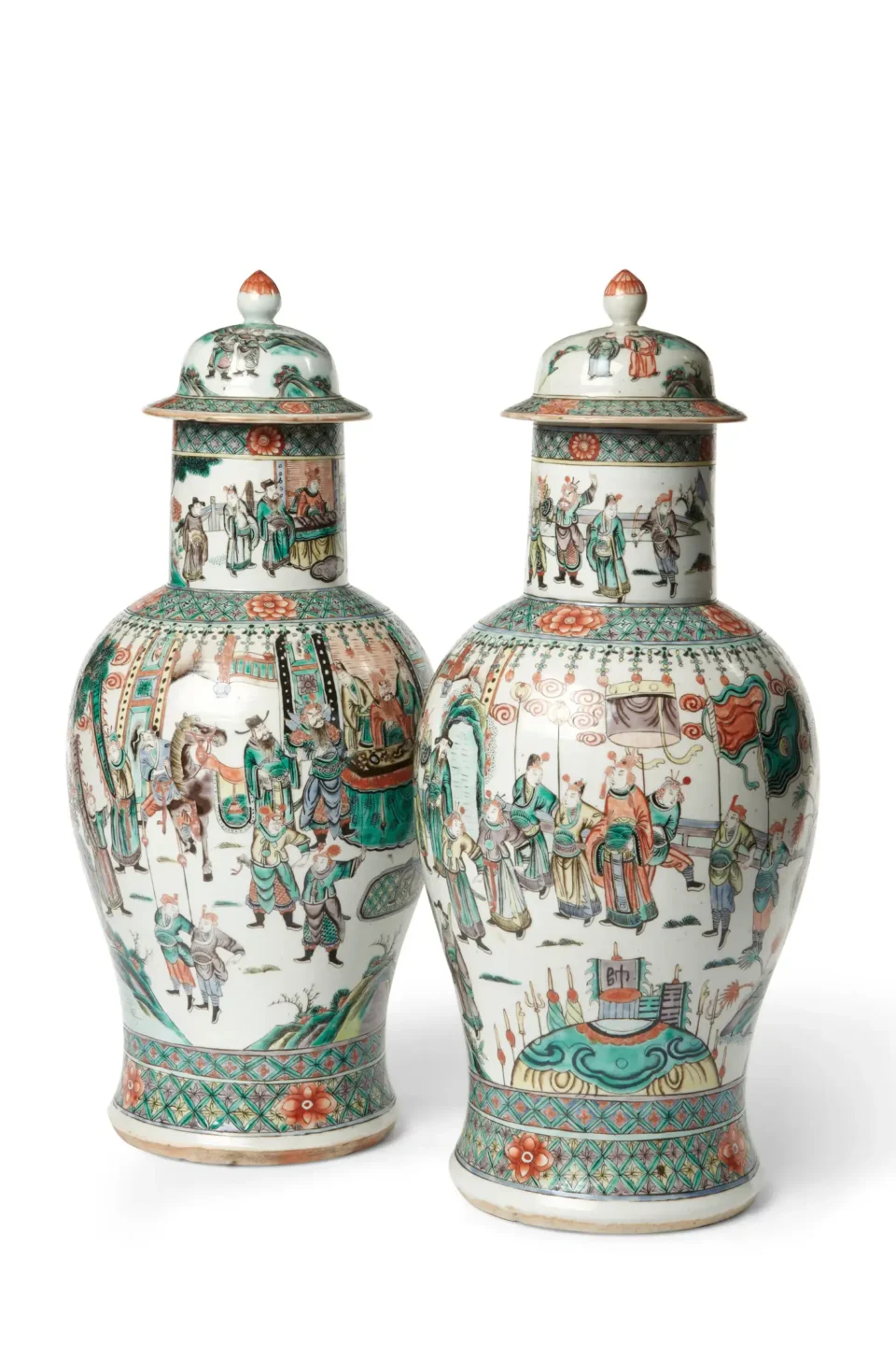 Paire de vases balustres et couverts - CHINE - XIXe siècle