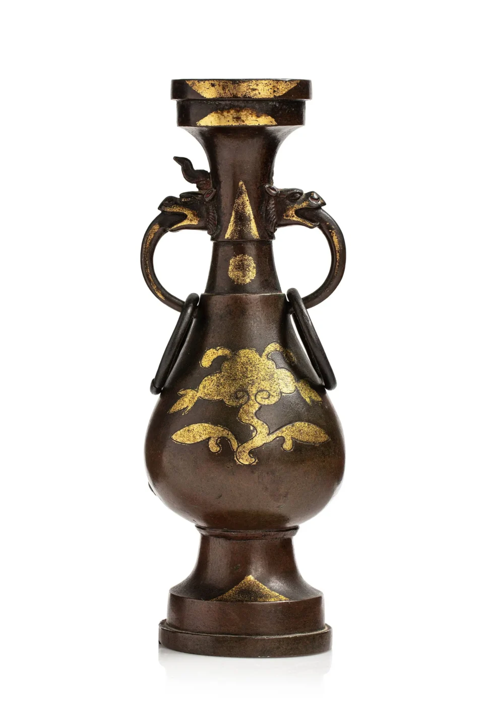 Vase en bronze partiellement doré - CHINE - Dynastie Ming (1368-1644)