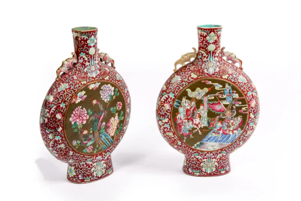 Paire de vases gourde en porcelaine - CHINE - XIXe siècle