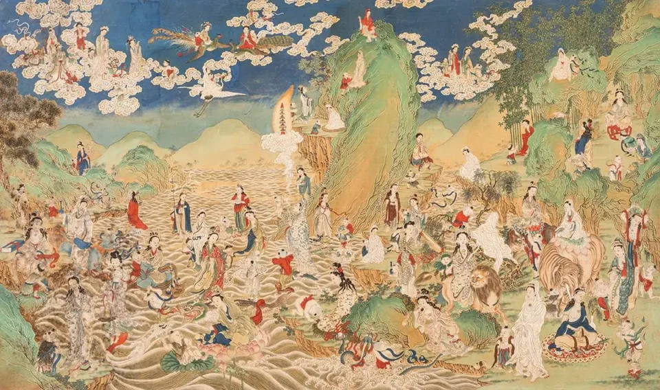 Rare peinture sur soie - CHINE - XVIII-XIXe siècle