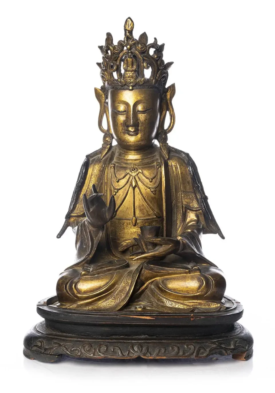 Large gilded bronze statue of Guanyin - CHINA - Ming Dynasty (1368-1644)