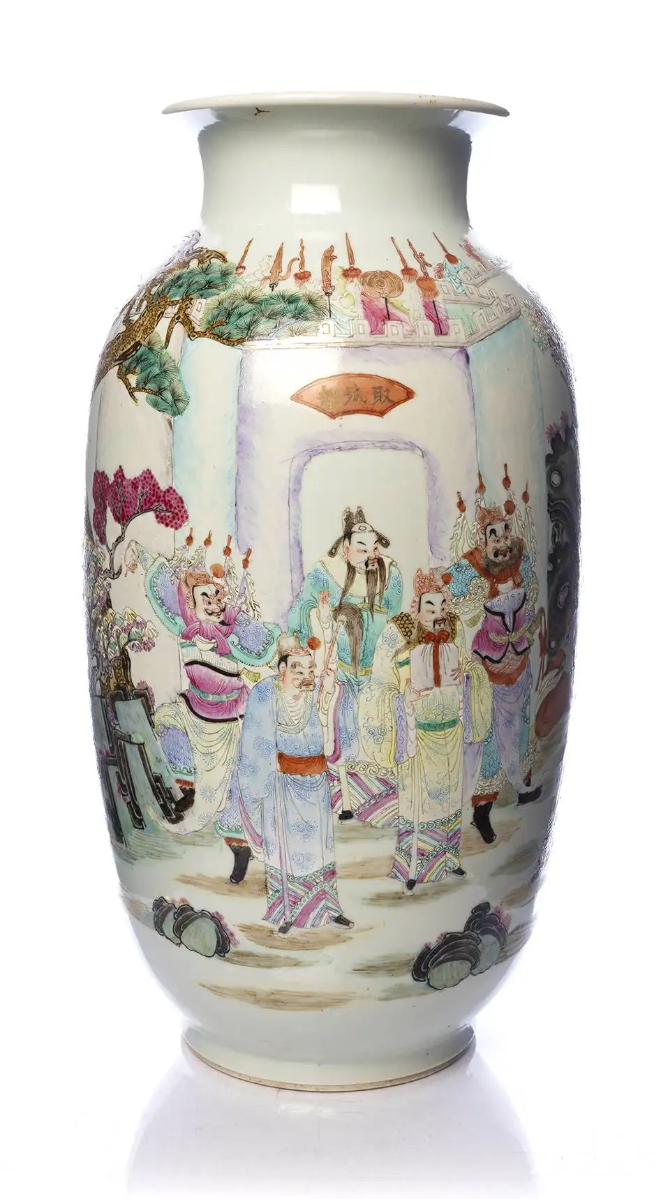 Vase rouleau en porcelaine - CHINE - XIXe siècle