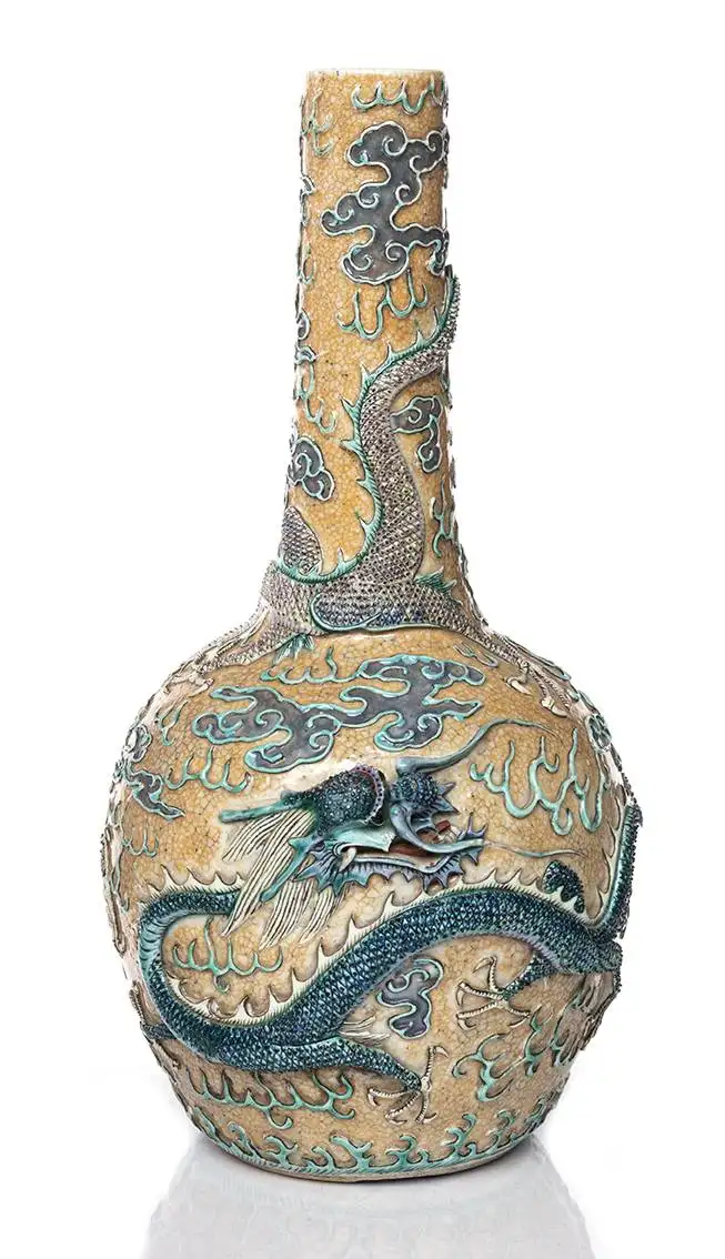 Vase bouteille en porcelaine - CHINE - XIXe siècle