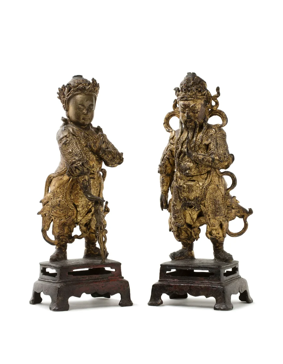 Ensembles de deux gardiens de Temple - CHINE - Dynastie Ming (1368-1644)