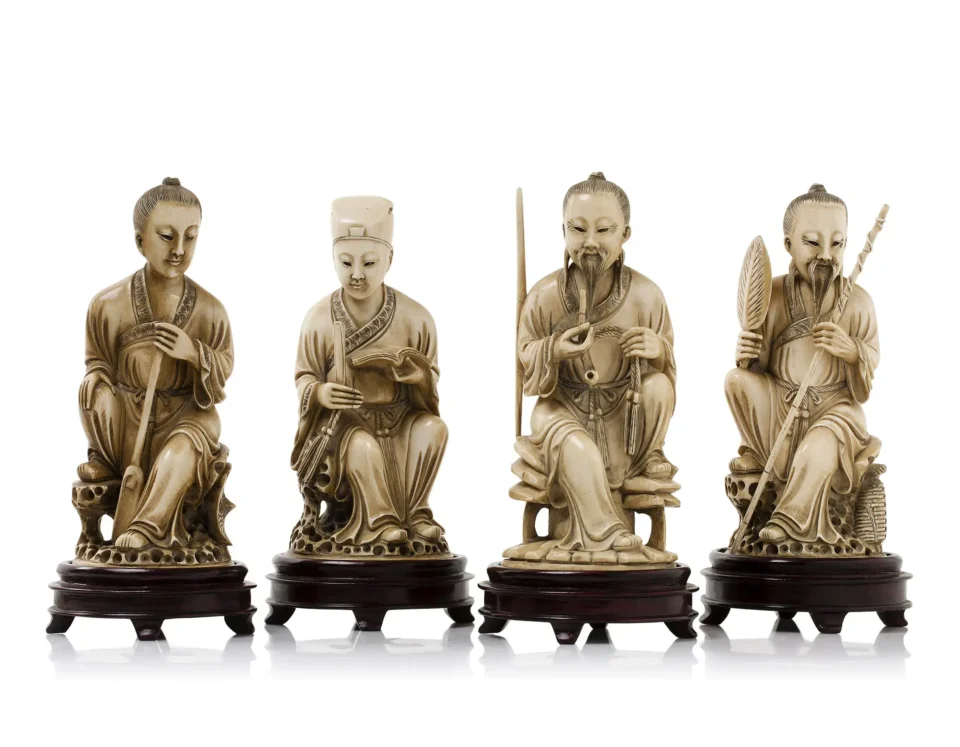 Set of four ivory subjects - CHINA - 20th century