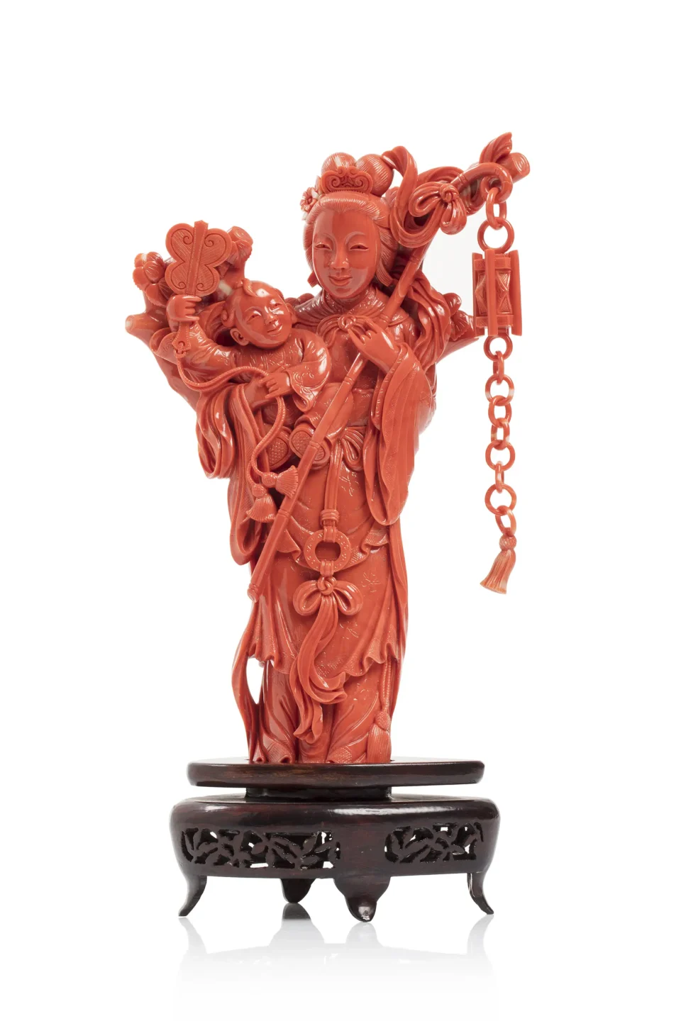 Red coral statuette* - CHINA - 20th century