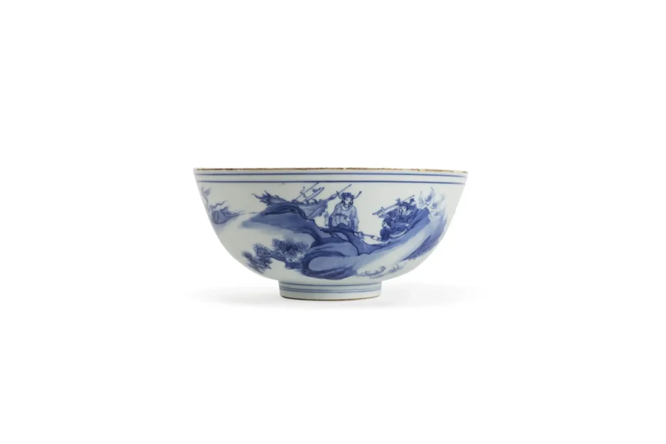 Bol en porcelaine blanc bleu - CHINE - Dynastie Ming (1368-1644)