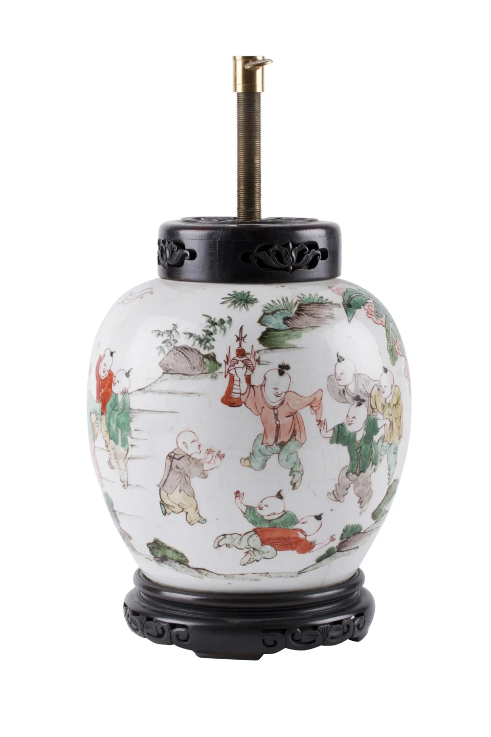 Pot à gingembre en porcelaine et émaux de la famille verte - CHINE - XXe siècle