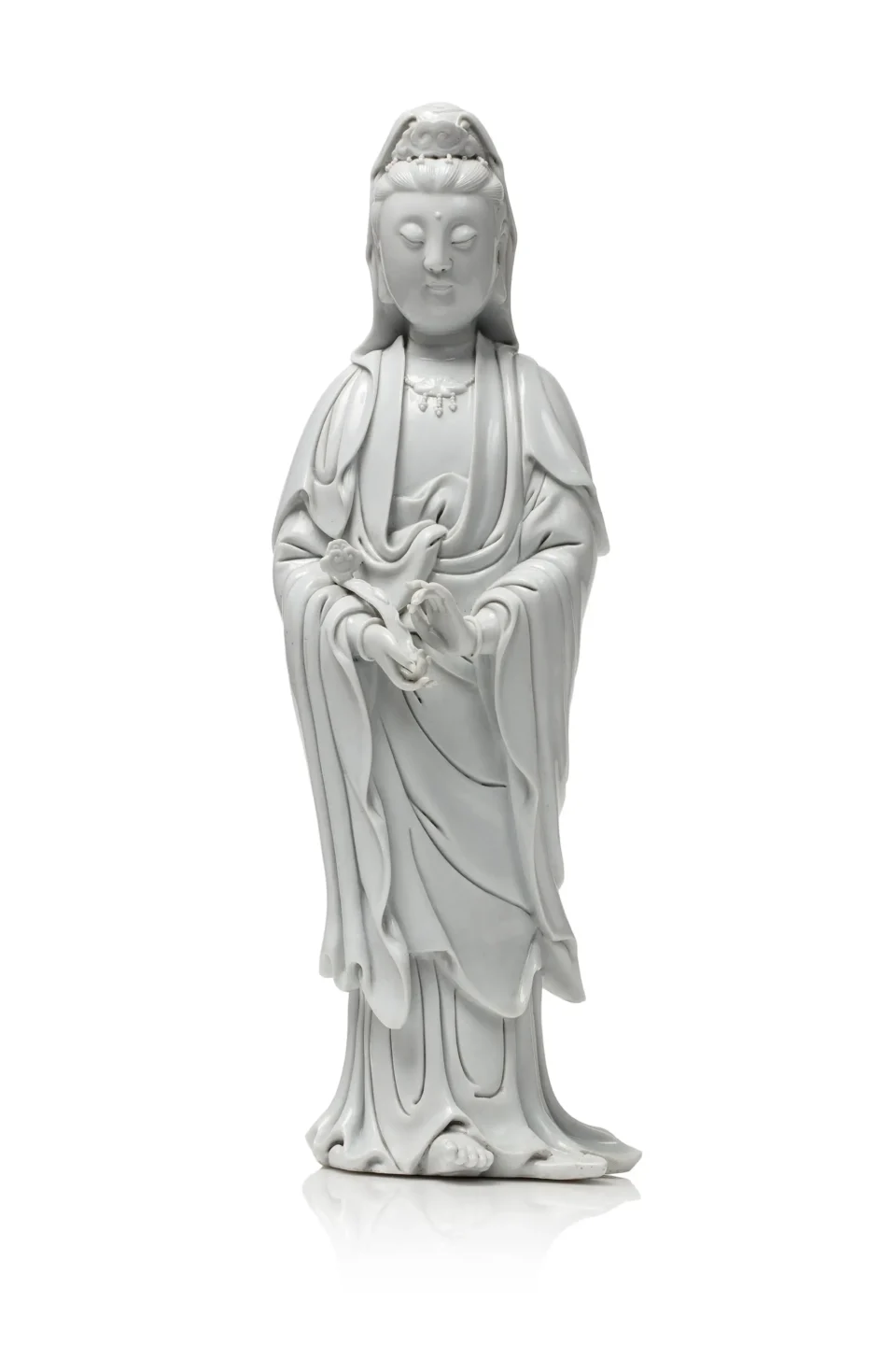 Guanyin in Chinese white porcelain, - CHINA - 19th century