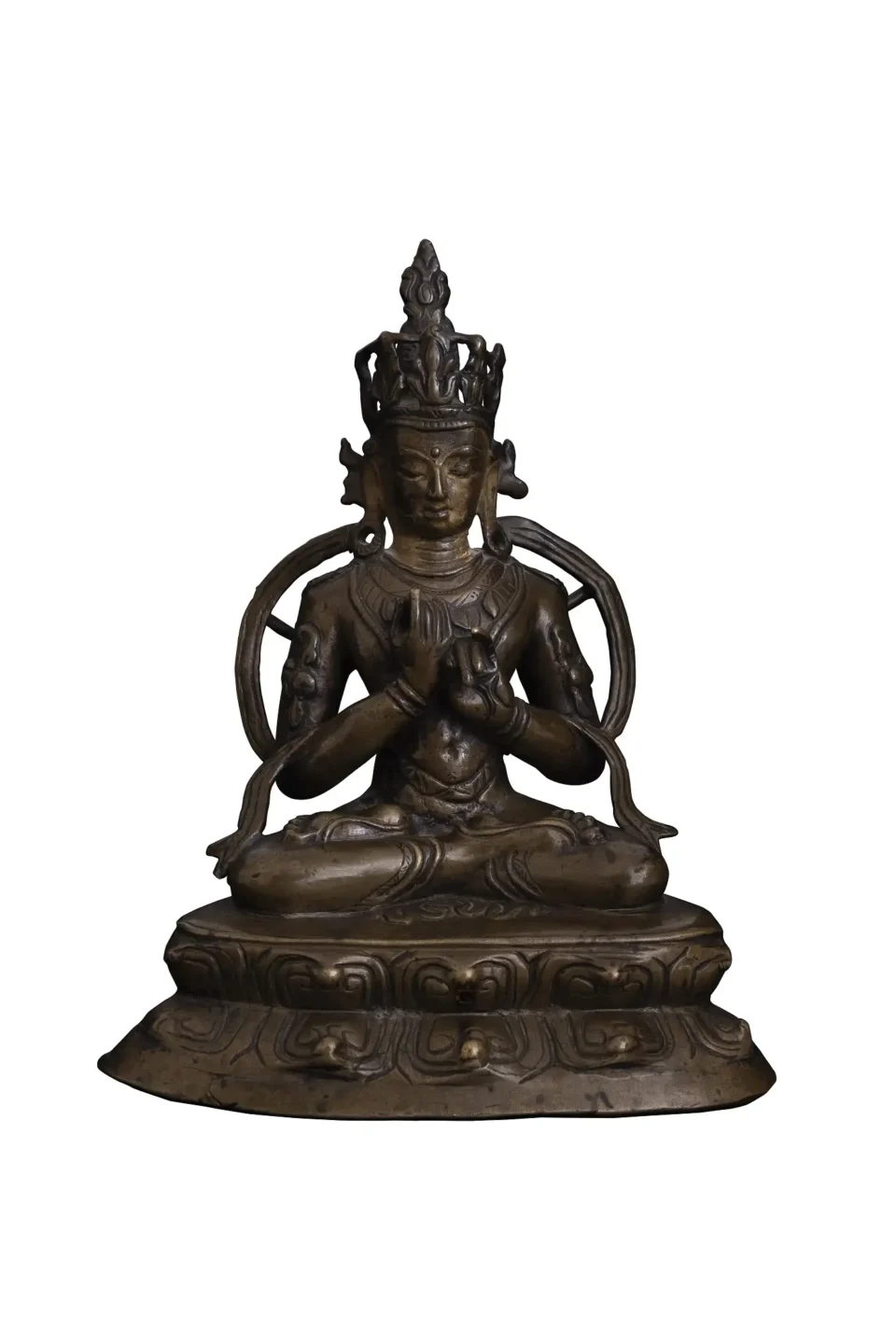 Statue de Bouddha Vairocana en bronze. - TIBET - XIIIe siècle