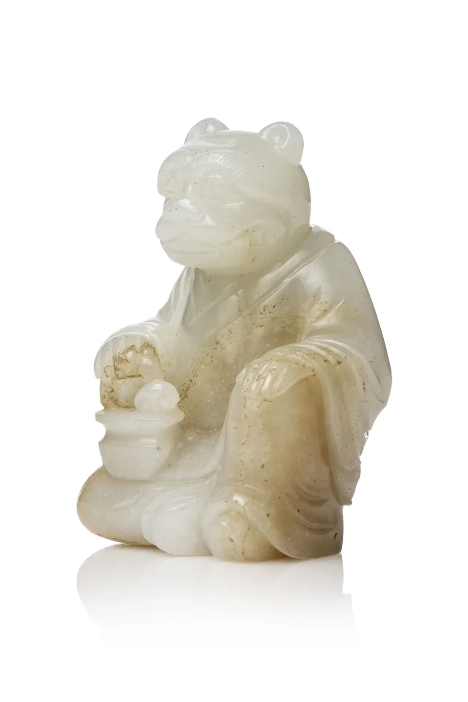 Elément en jade blanc sculpté - CHINE - XXe siècle