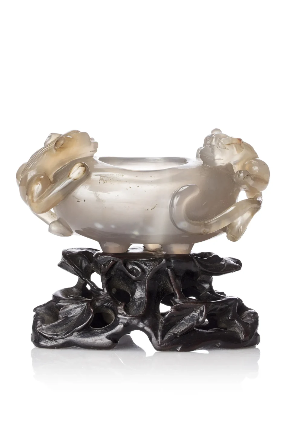 Rince pinceau tripode en agate sculptée - CHINE - XVIII-XIXe siècle