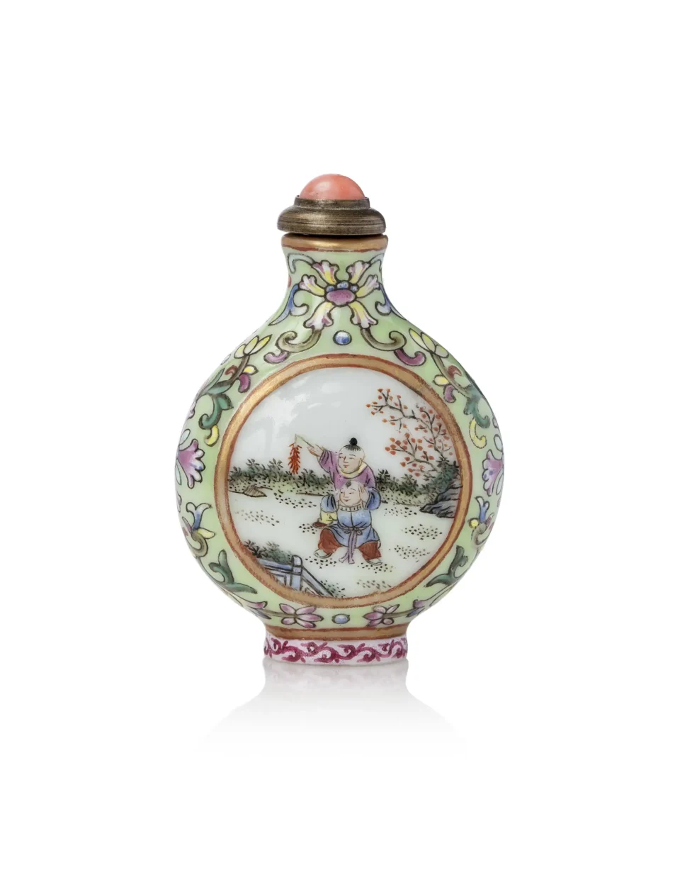 Tabatière en porcelaine - CHINE - XIX-XXe siècle