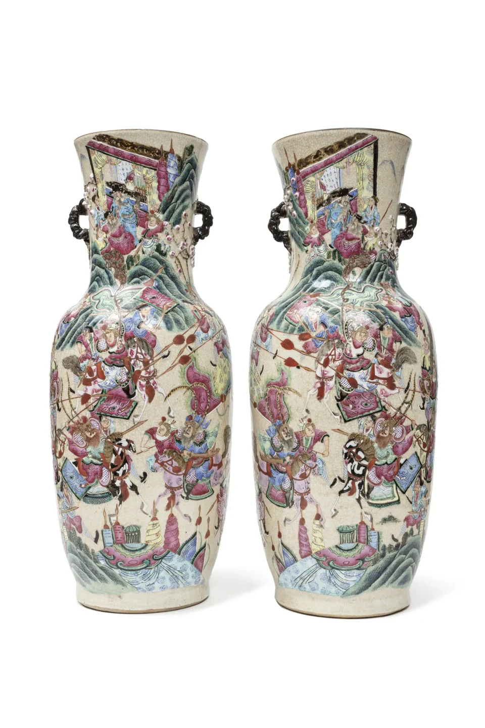 Important pair of Nanking porcelain vases - CHINA - 19th century