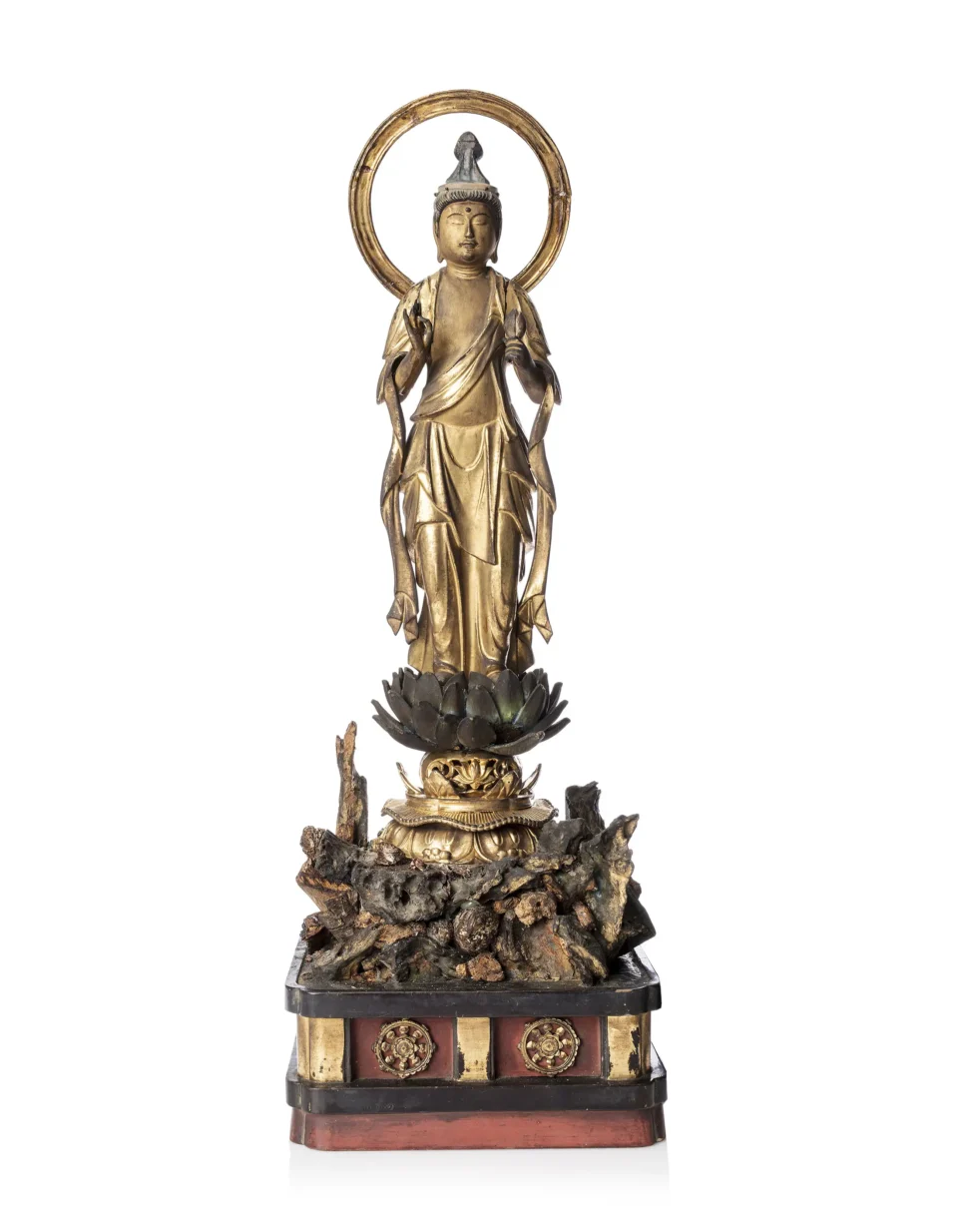 Sculpture de Sho-Kannon en bois doré, - JAPON - XVIIIe siècle