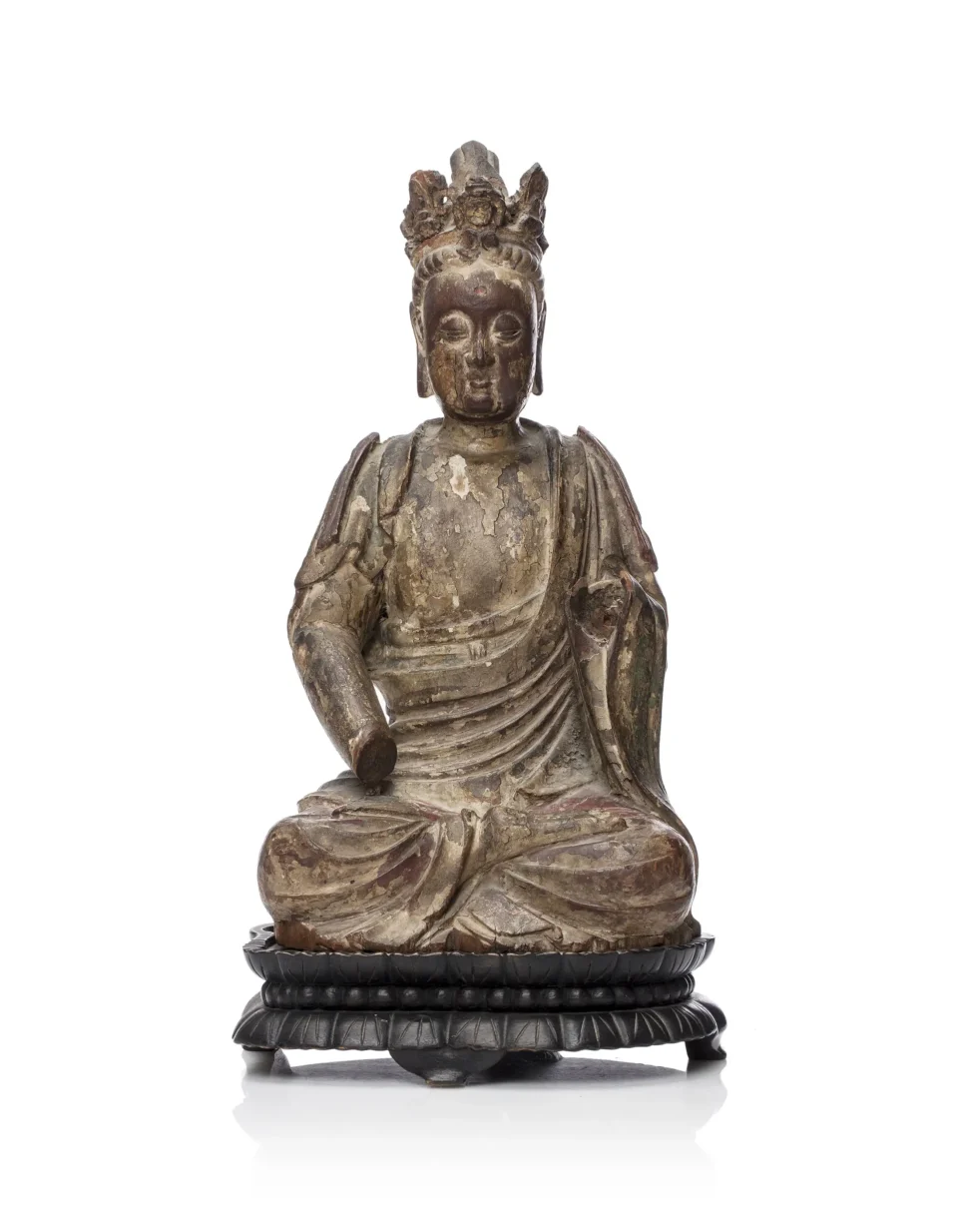 Élégante sculpture de Guanyin en bois laqué - CHINE - Dynastie Song (XIIe siècle)