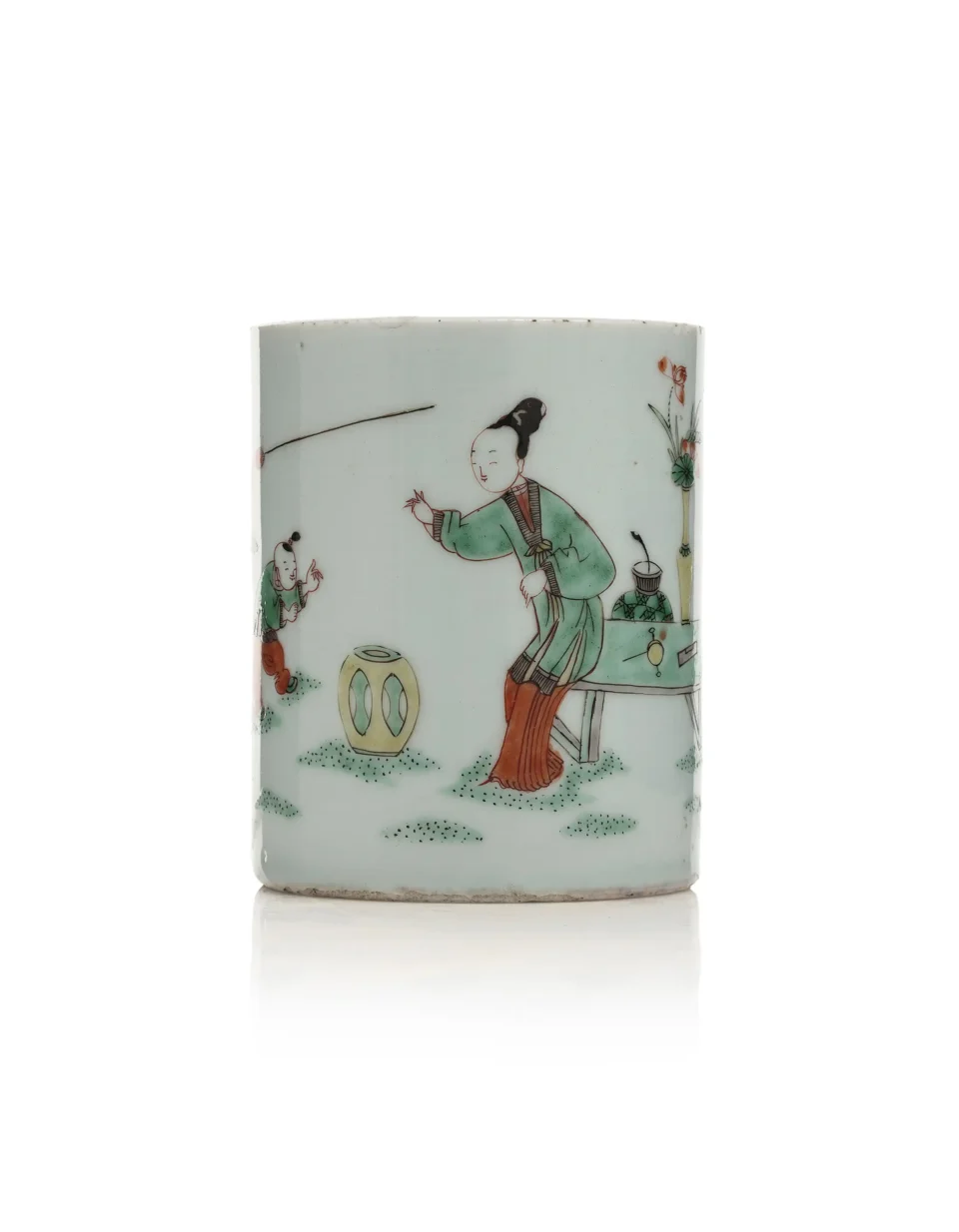 Pot à pinceaux en porcelaine - CHINE - XVIII-XIXe siècle