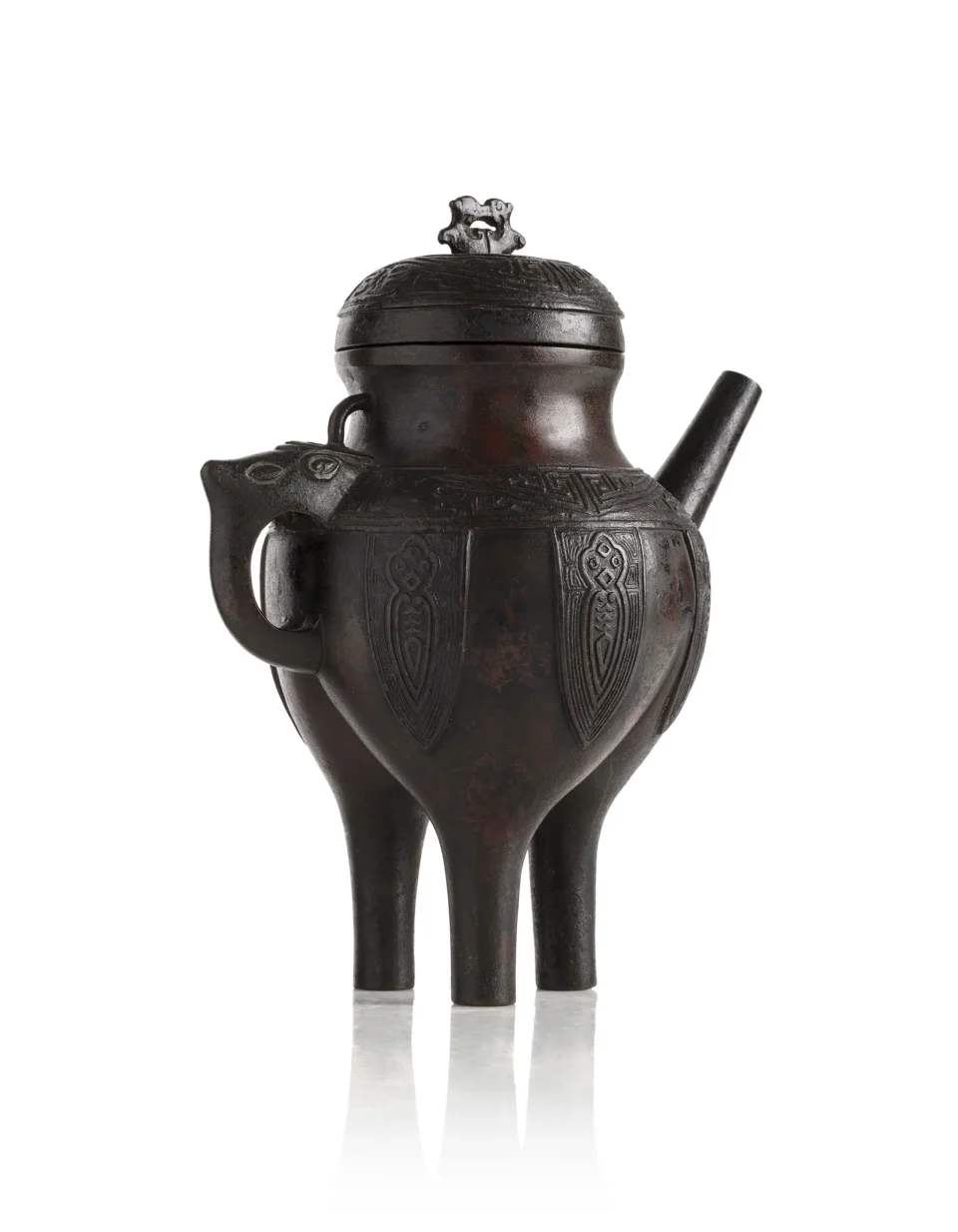 Covered bronze coffee pot - CHINA - Ming Dynasty (1368-1644)