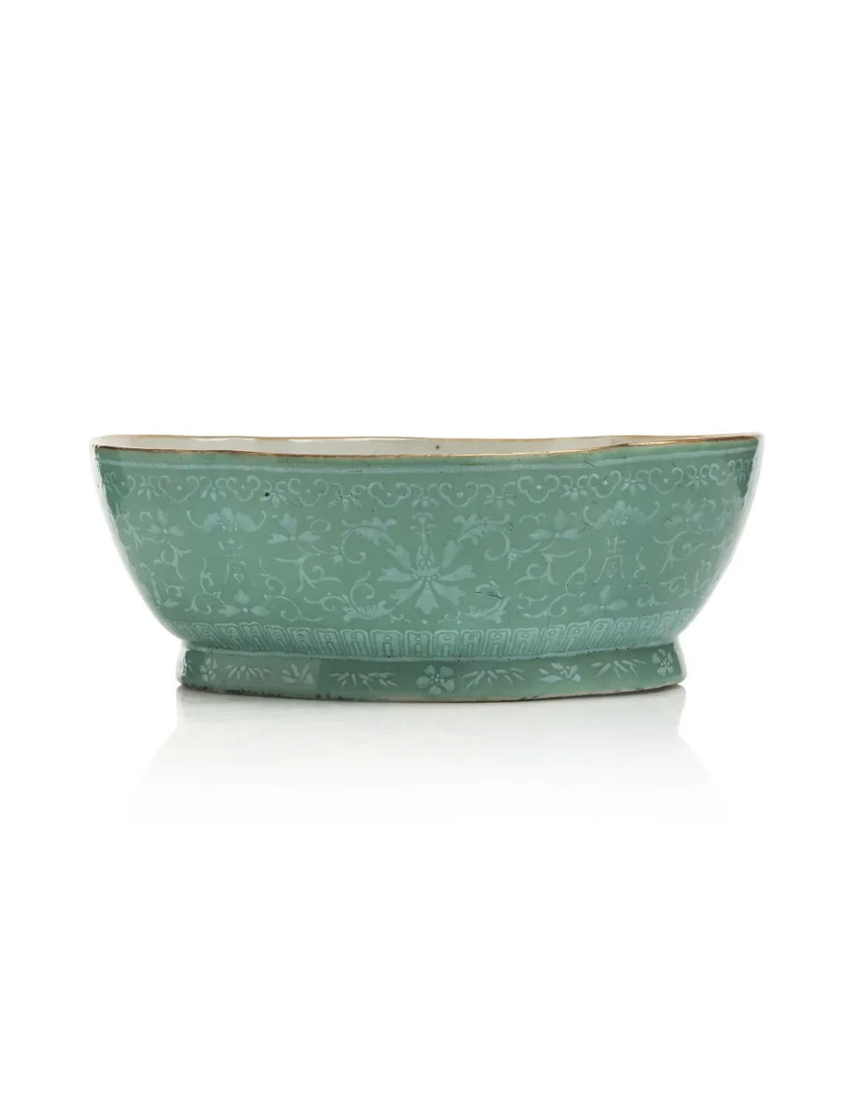 Vasque en porcelaine à glaçure turquoise - CHINE - XIXe siècle