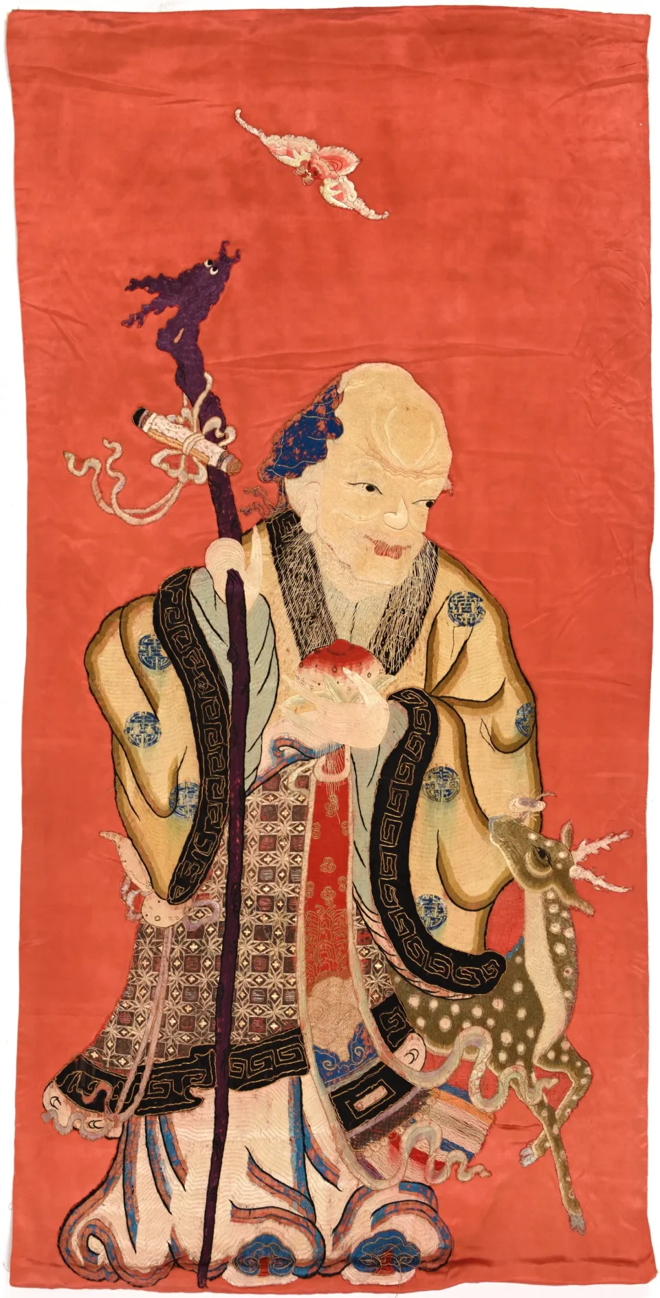 Grand textile en soie tissée - CHINE - XIXe slècle