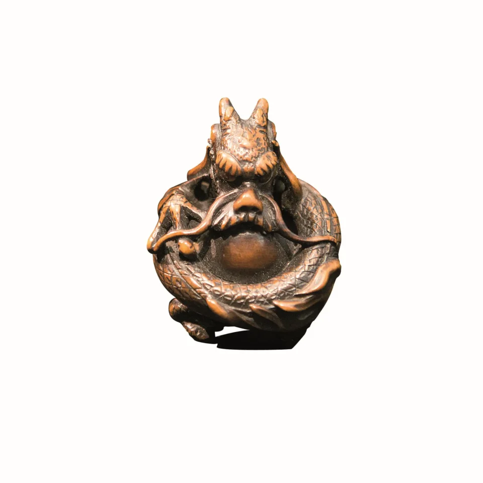 Netsuke en buis à patine brune - JAPON - Epoque Edo (1603-1868 / XVII-XIXe siècle)