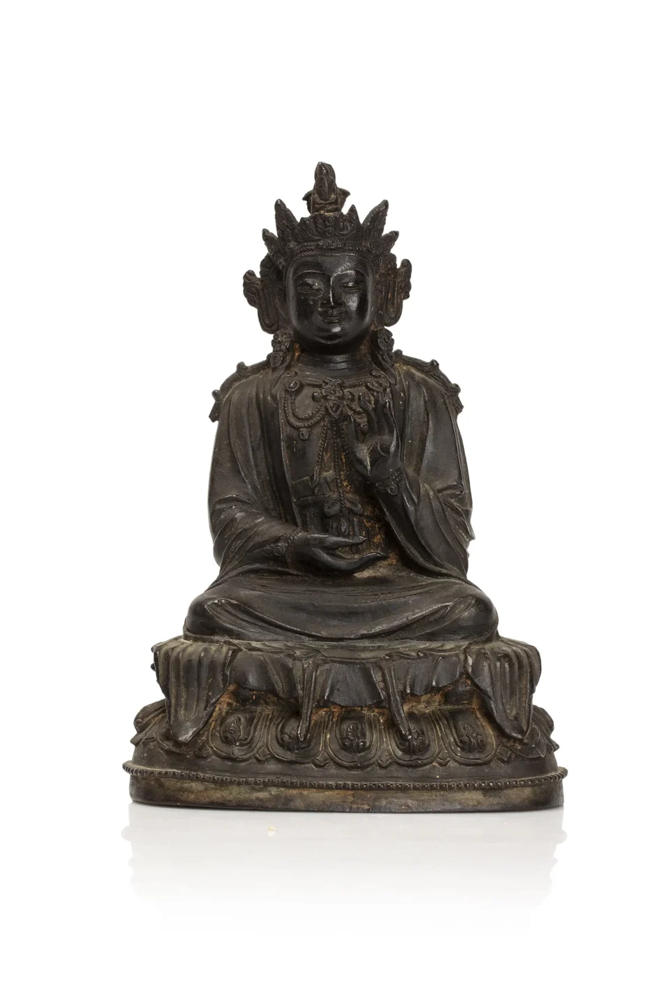 Buddha in bronze with brown patina - CHINA - Ming Dynasty (1368-1644)