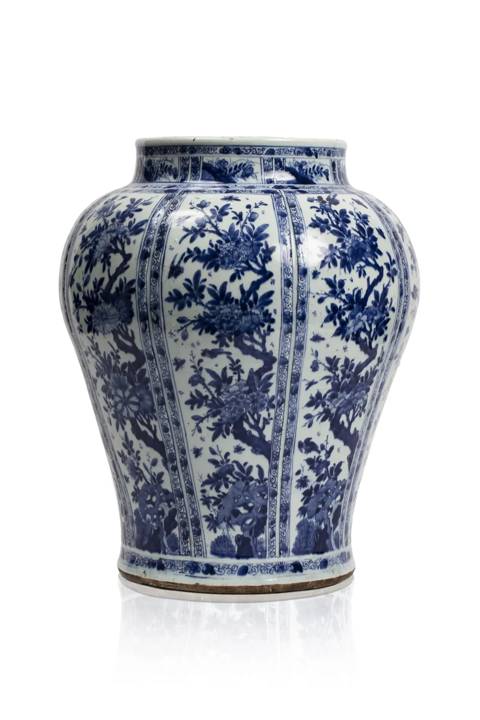 Grande jarre en porcelaine bleu blanc - CHINE - Epoque KANGXI (1662-1722 / XVII-XVIIIe siècle )