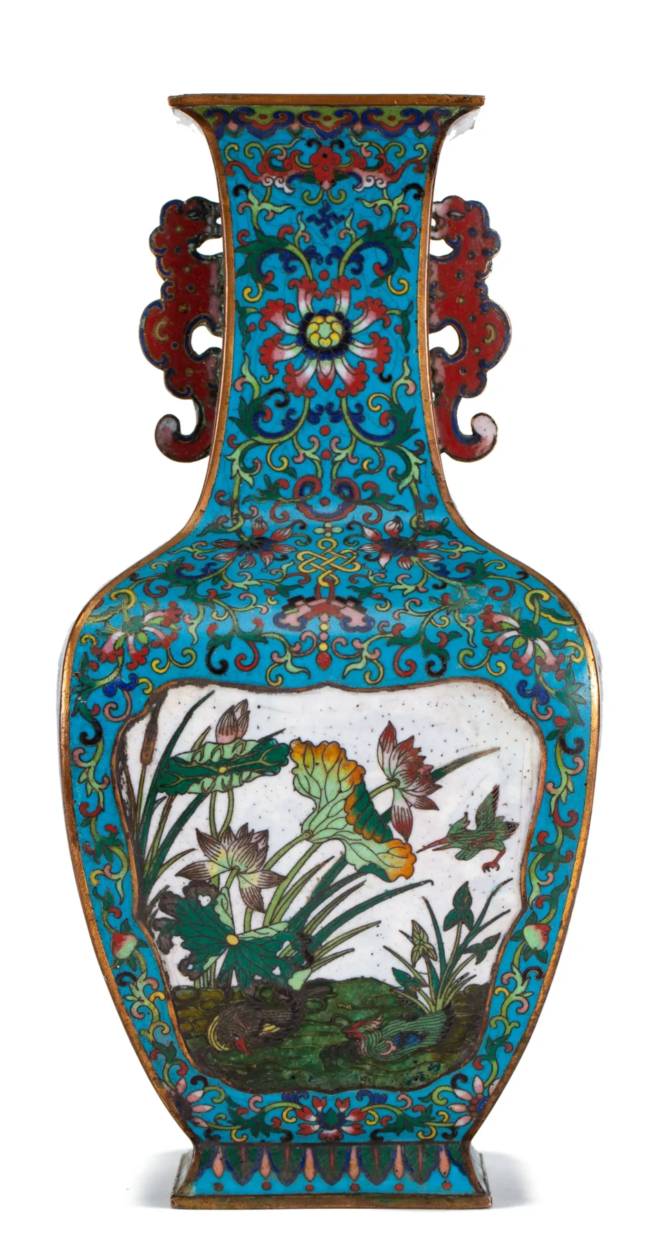 Bronze and cloisonné enamel vase - CHINA - 18th-19th century