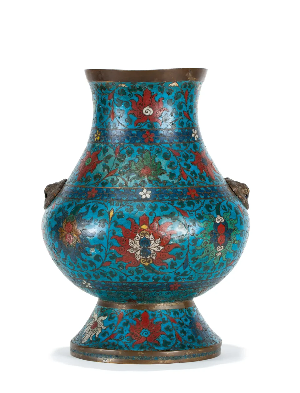 Grand vase en émaux cloisonnés, hu - CHINE - XVIIe siècle