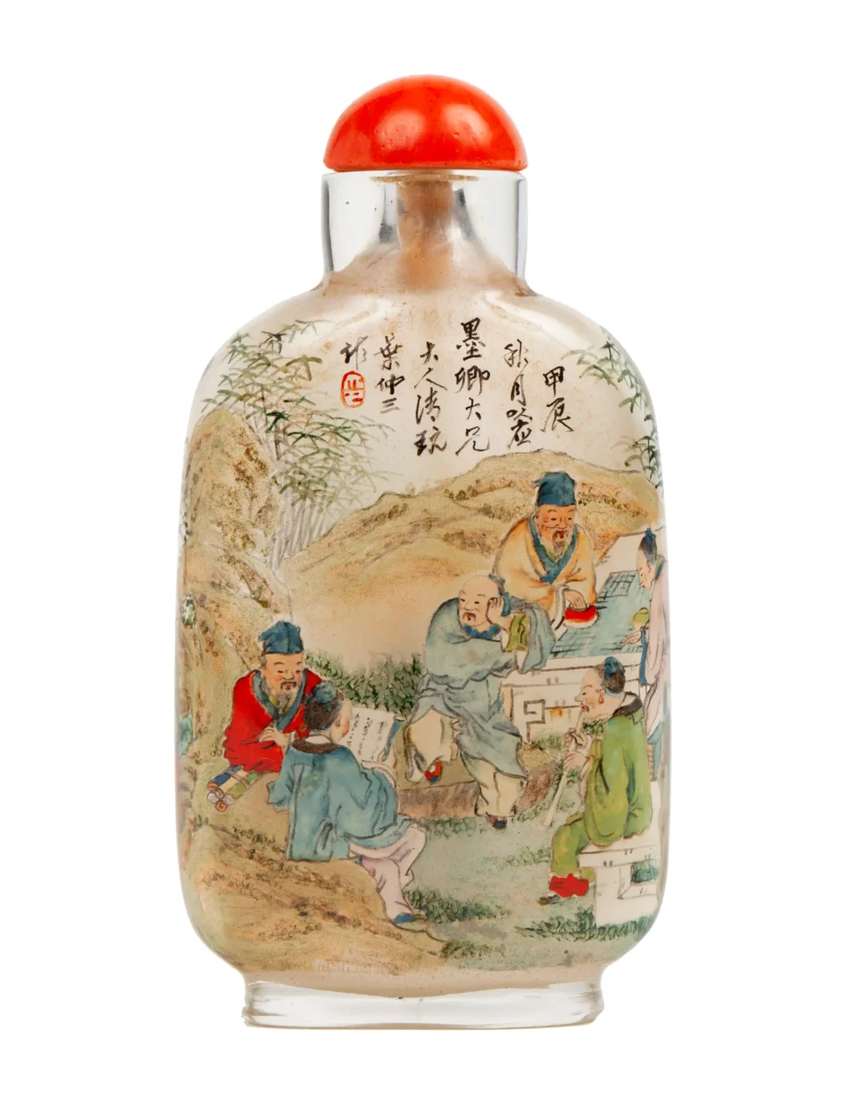 Tabatière en verre peint - CHINE - XXe siècle