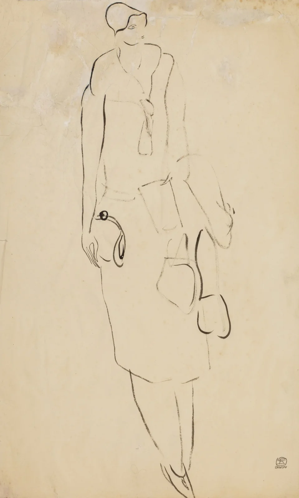 Femme en manteau, vers 1920 - CHINE - XXe siècle