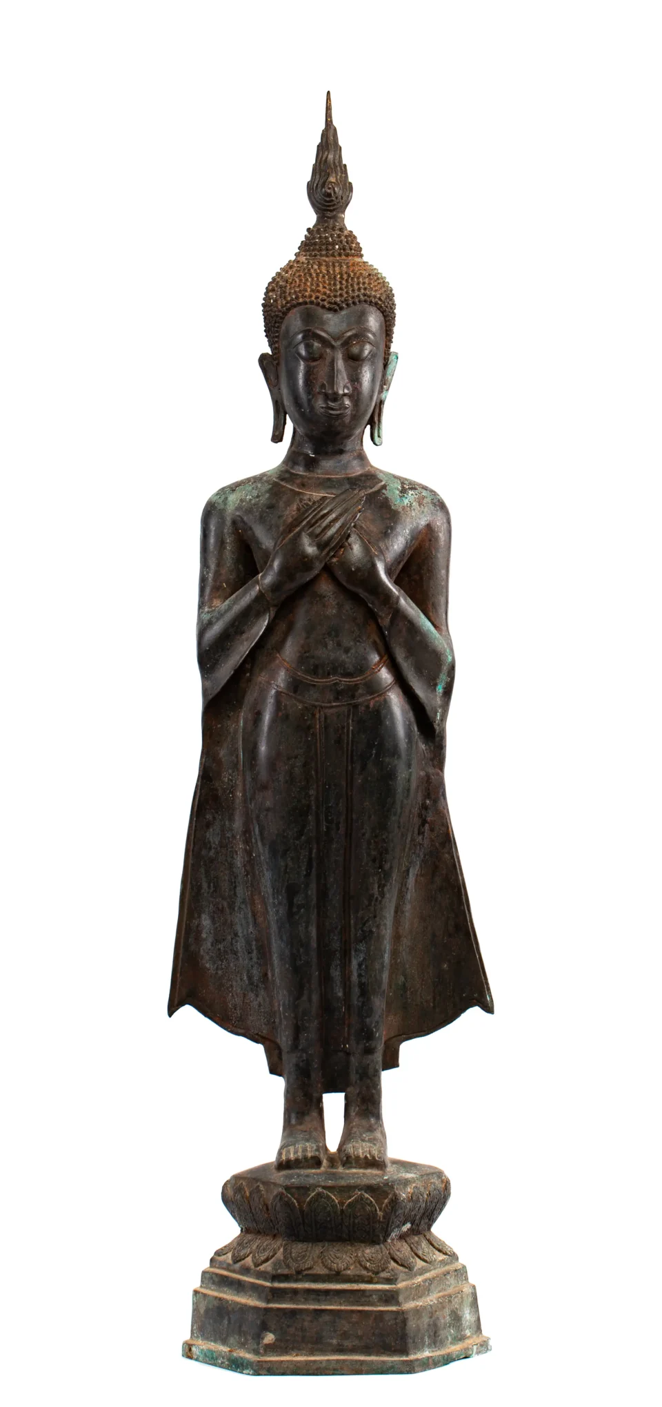 Important Bouddha en bronze - LAOS - XIXe siècle