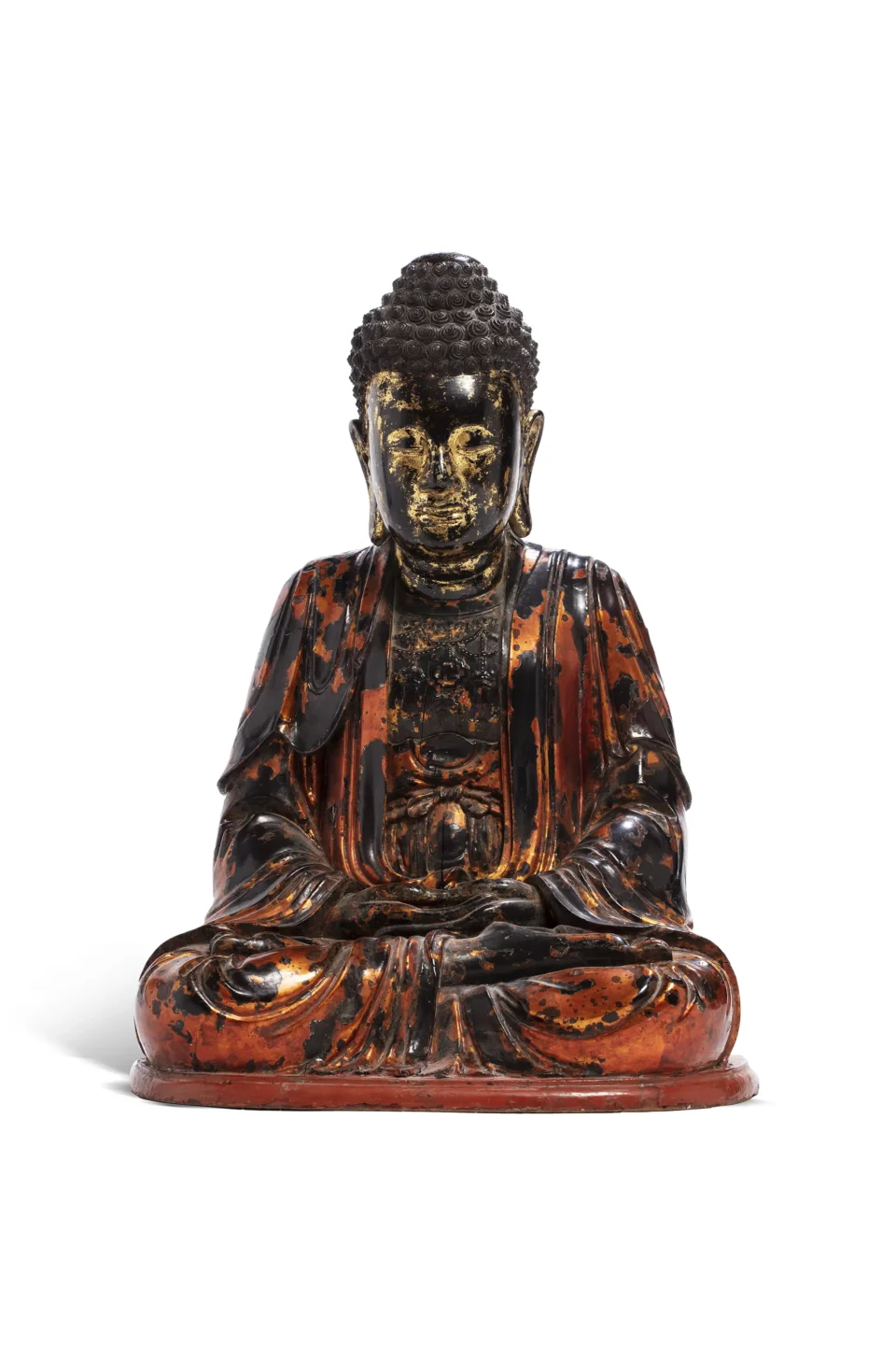 Figure du Bouddha Shakyamuni en bois laqué et doré - VIETNAM - XXe siècle