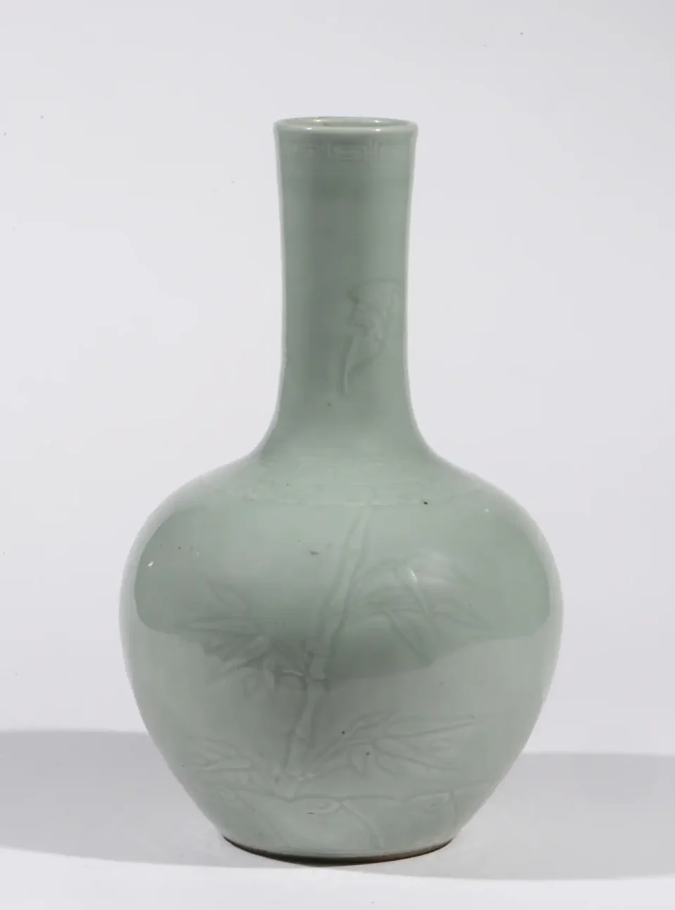 Tianqiuping porcelain and celadon enamel vase - CHINA - 18th century