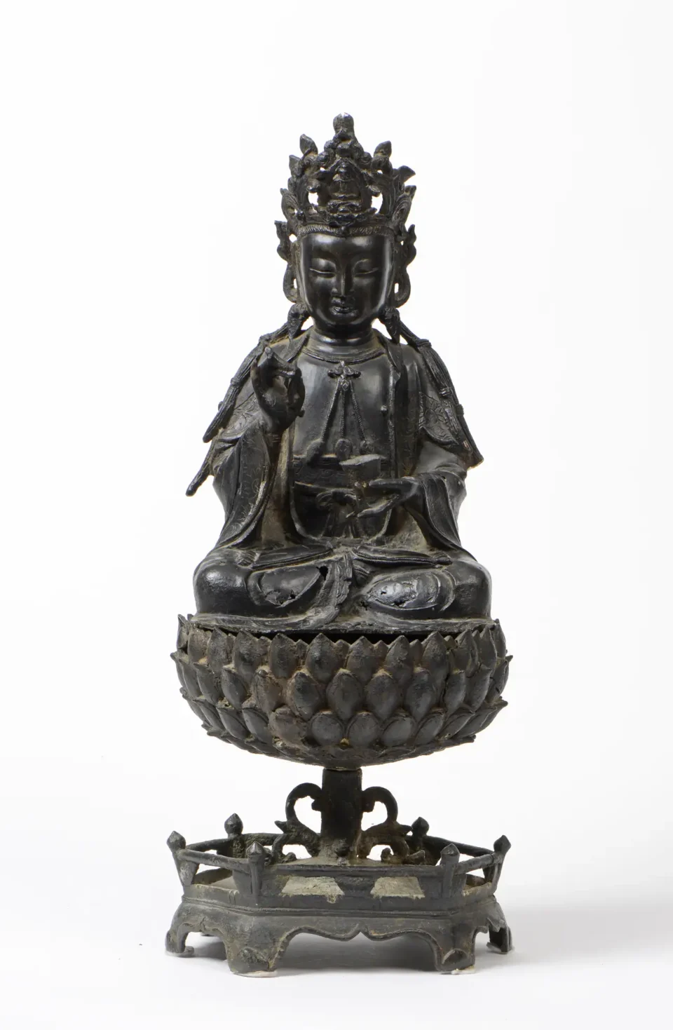 Grand sujet en bronze de patine brune - CHINE - Dynastie Ming (1368-1644)