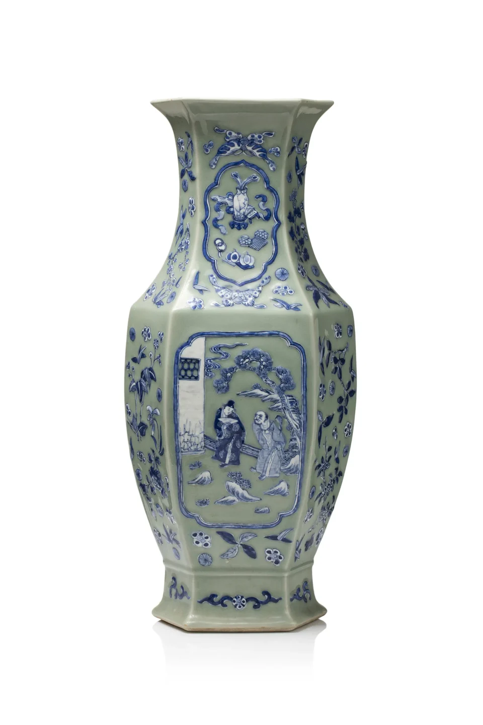 Vase en porcelaine de forme hexagonale - CHINE - XIXe siècle