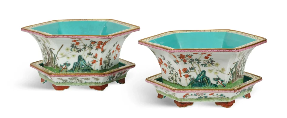 Paire de cache-pots en porcelaine - CHINE - XIXe siècle