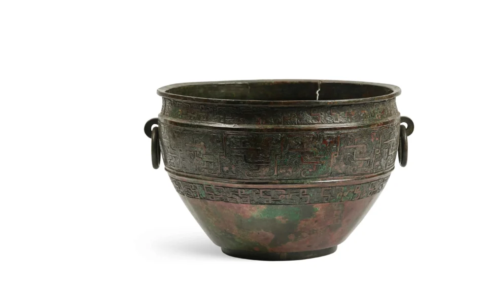 Rare bronze basin - CHINA - Zhou dynasty, Warring Kingdoms period (5th-3rd century BC)