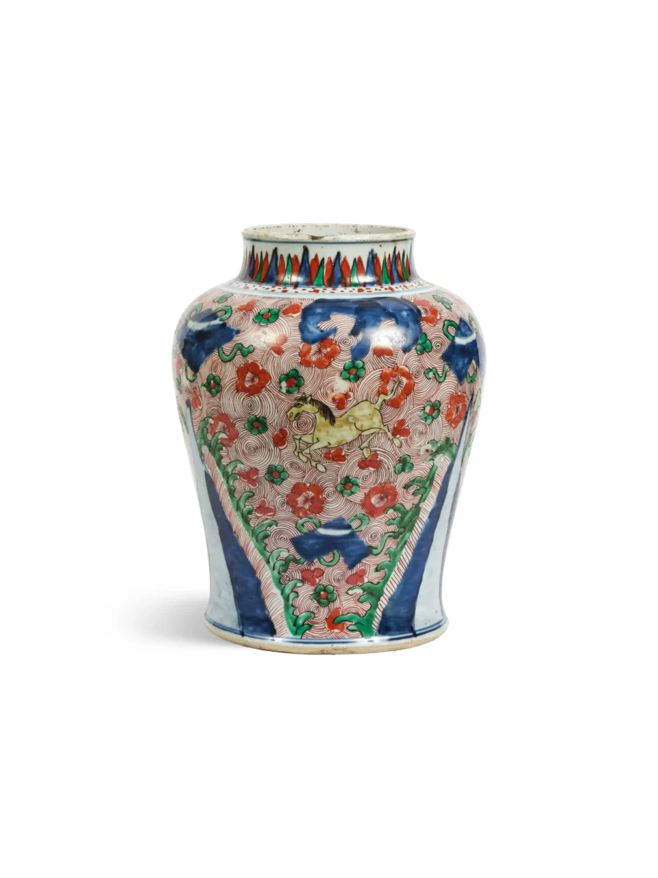 Jarre en porcelaine polychrome - CHINE - XVIIe siècle