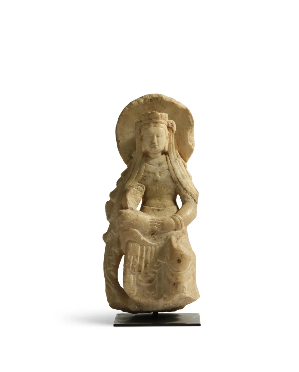 Scuplture de Guanyin en marbre blanc - CHINE - XIXe siècle