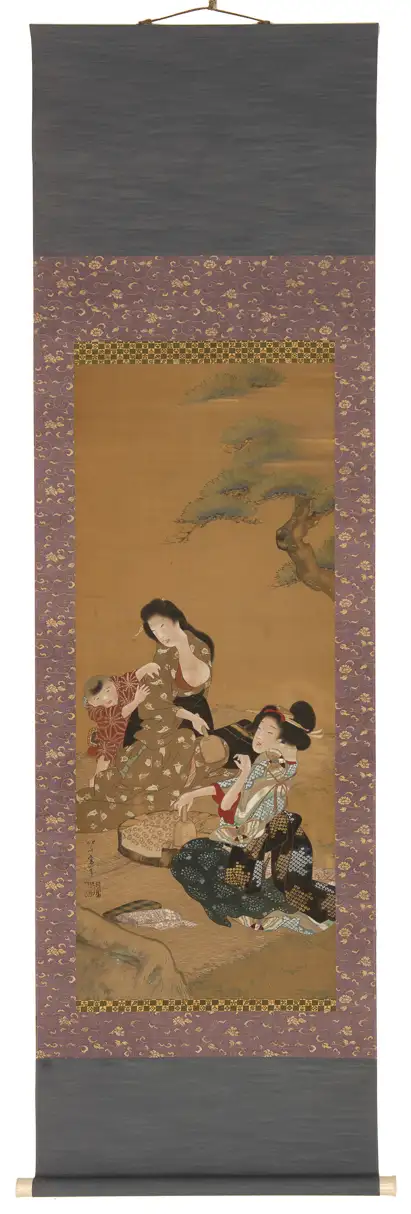 Silk painting (kenpon) - JAPAN - 19th century