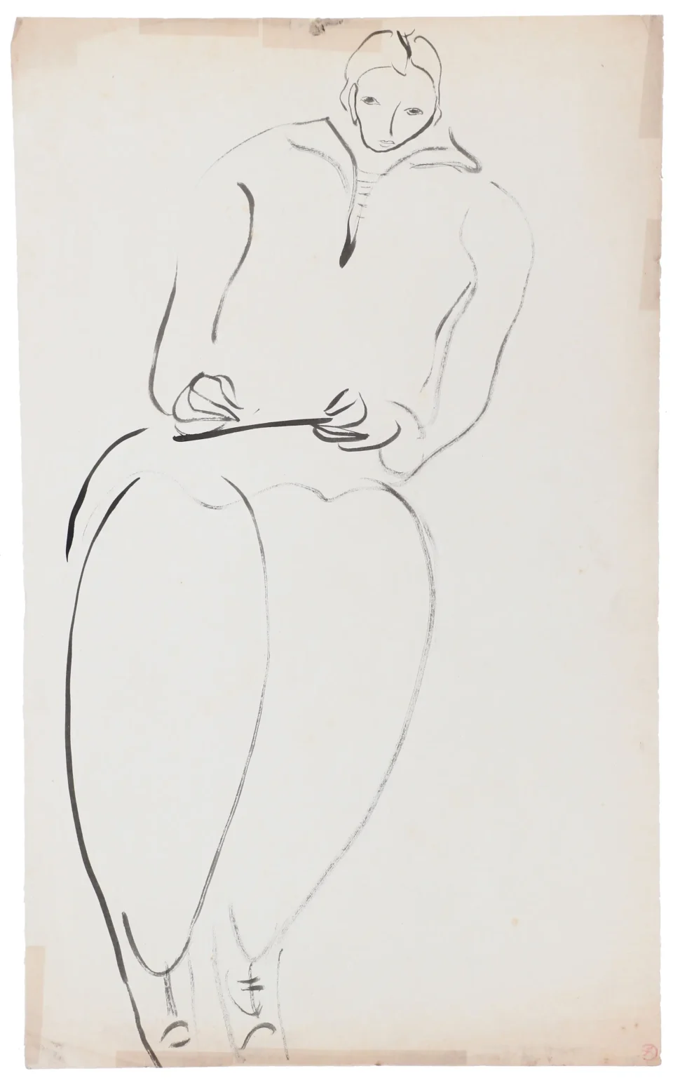 Sanyu, Femme au carnet, vers 1920 - CHINE - XXe siècle