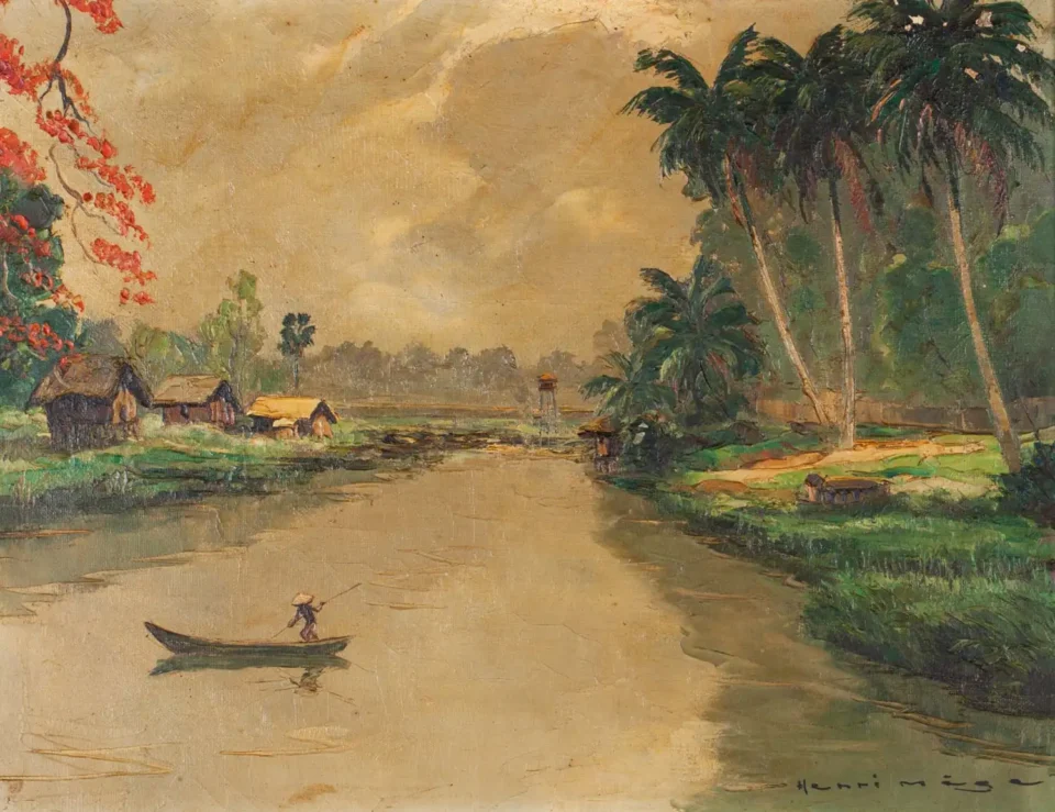 Boat on the river near HUE, Viet-Nam. - VIETNAM - 20th century