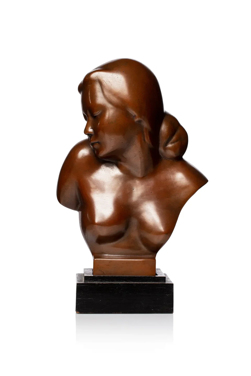 Bust of a young woman in bronze - VIETNAM - 20th century