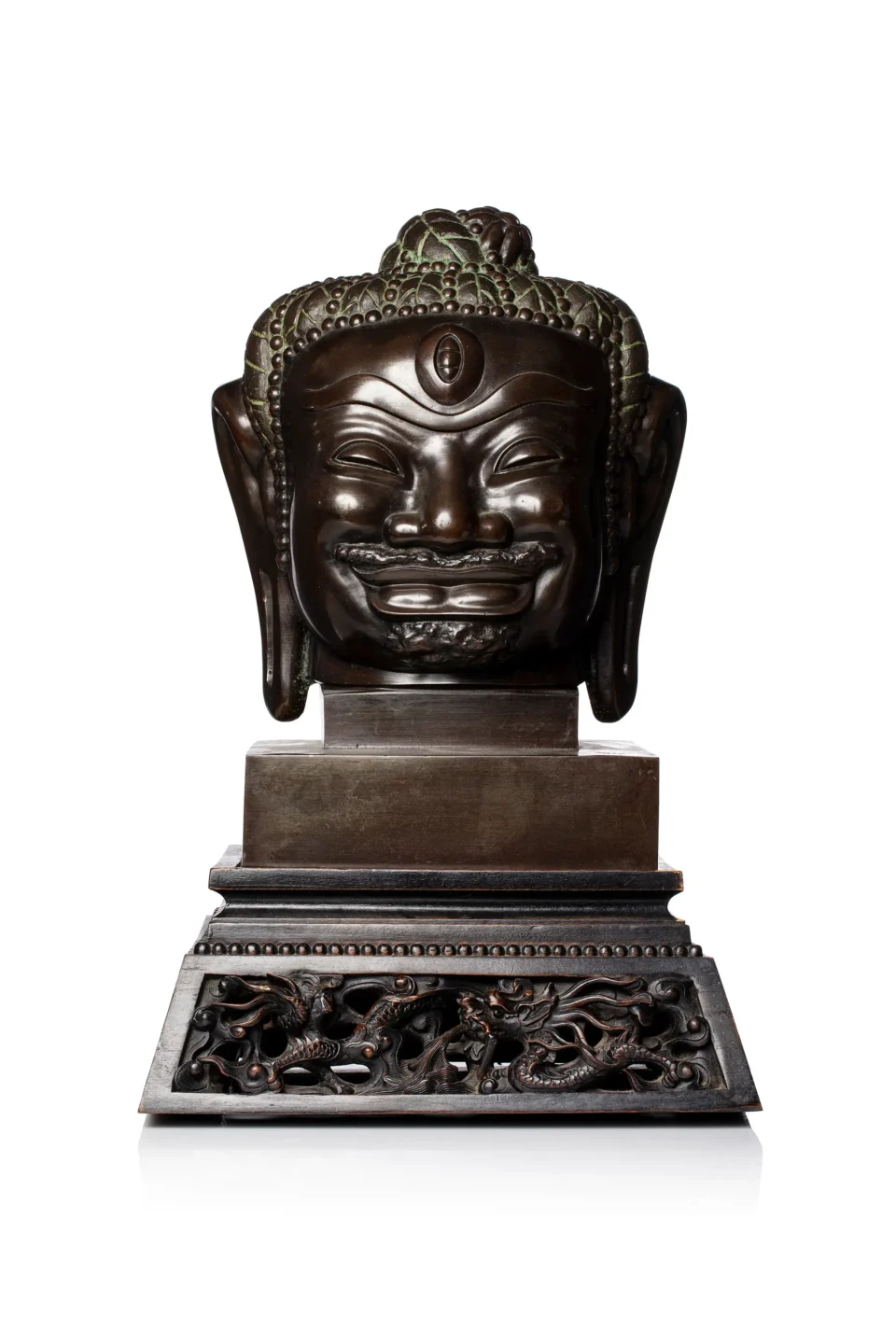 Tête de bouddha en bronze - VIETNAM - XXe siècle