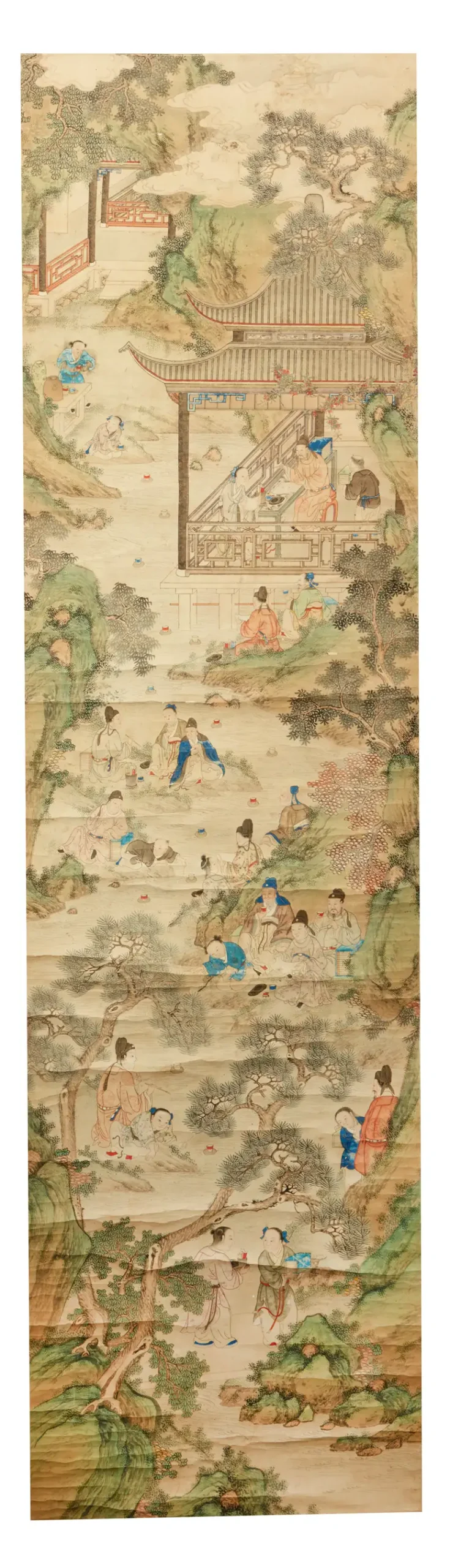 Grande peinture à l’encre et couleurs - CHINE - XVIIIe siècle