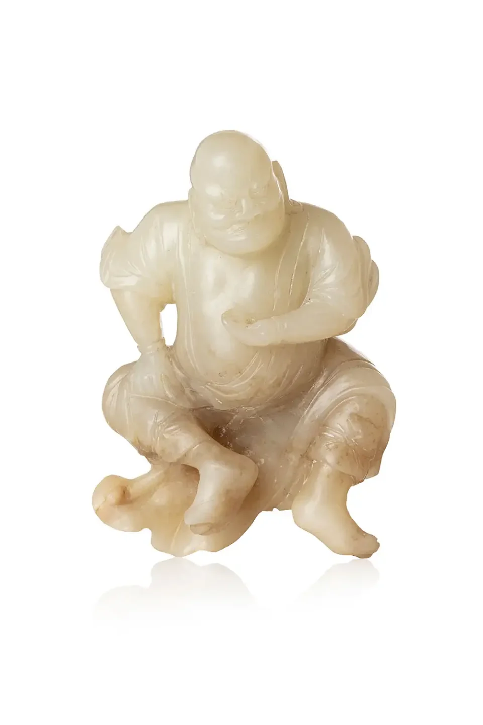 Immortel en jade céladon sculpté - CHINE - XXe siècle