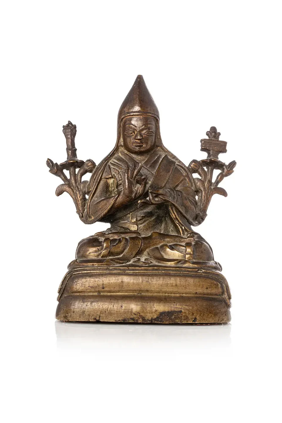 Sculpture de Lama en bronze à patine brune - TIBET - XVIIIe siècle