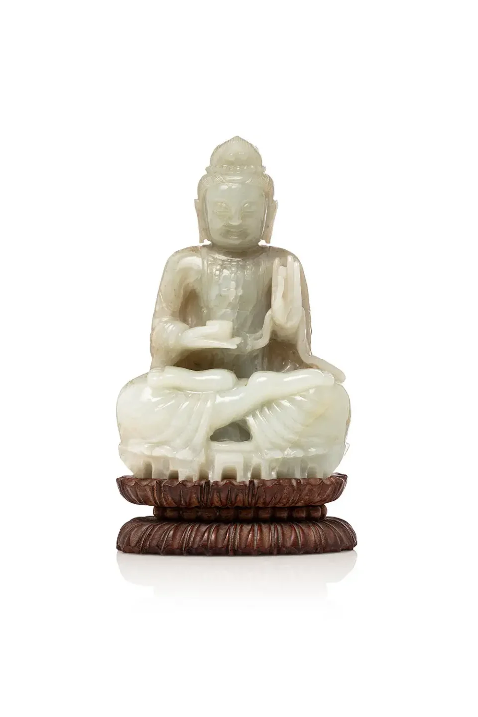 Buddha in celadon jade - CHINA - 19th century