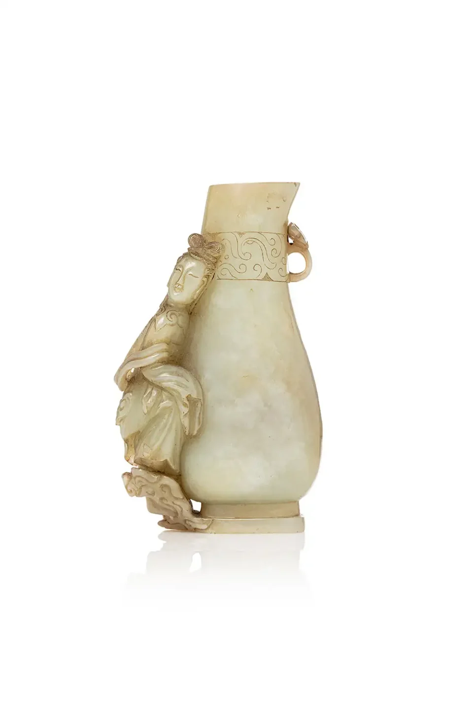 Élégant vase en jade en jade blanc - CHINE - XVIIIe siècle